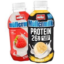Müllermilk drink, milkshake of protein